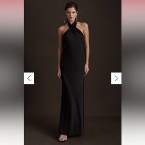 BHLDN Ruby Twist Halter Satin Gown